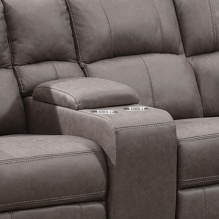 Silverton Recliner Corner Sofa - with Storage Console - Taupe - Fabric