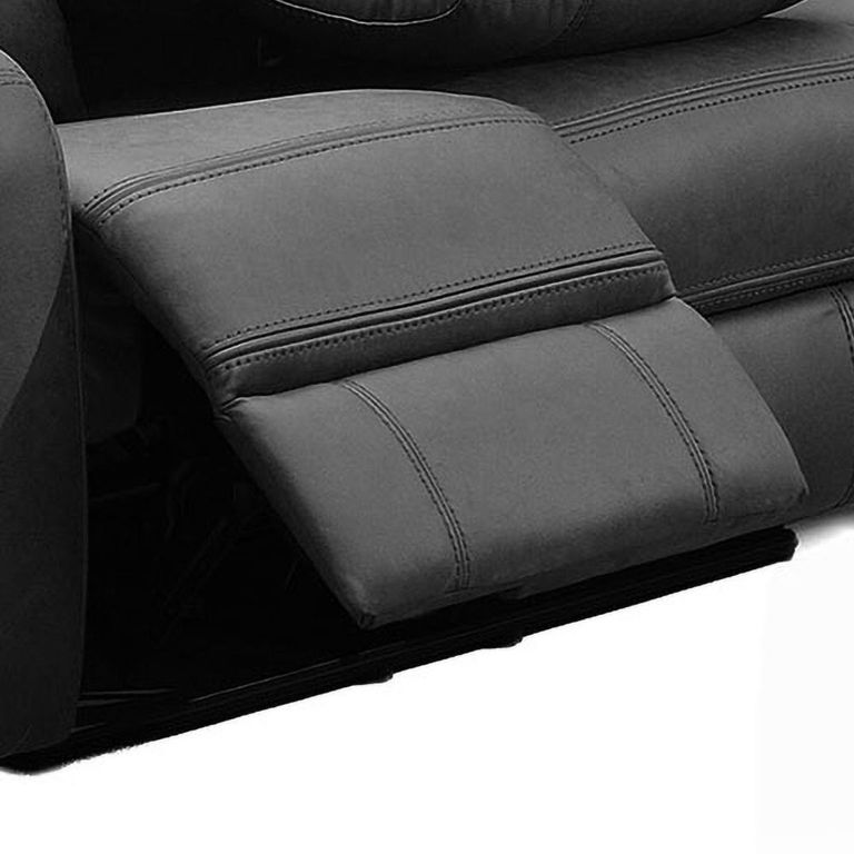 Silverton Recliner Sofa - 3 Seater - with Storage Console - Grey - Fabric