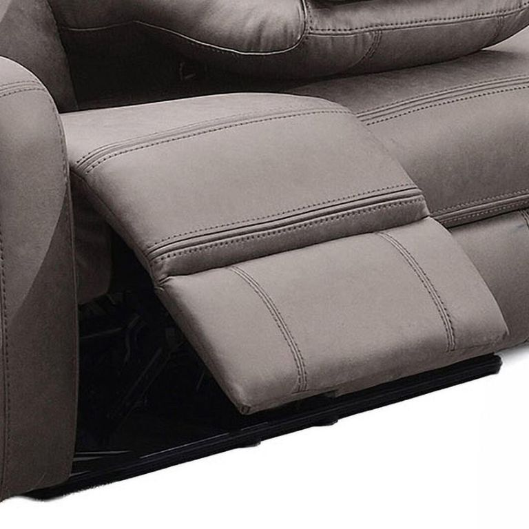Silverton Recliner Sofa - 3 Seater - with Storage Console - Taupe - Fabric