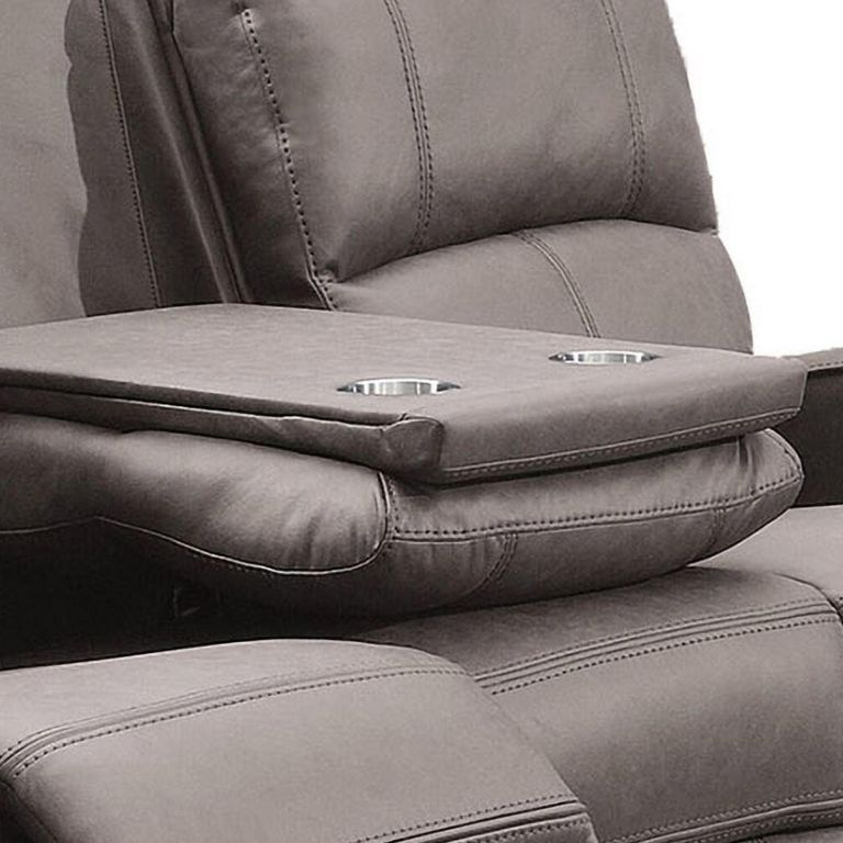 Silverton Recliner Sofa - 3 Seater - with Storage Console - Taupe - Fabric