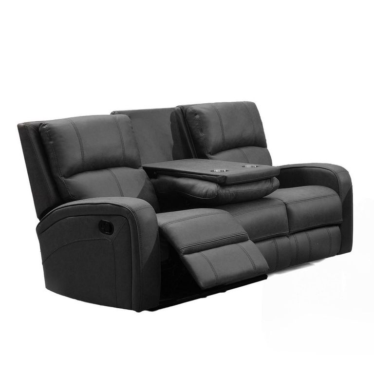 Silverton Recliner Sofa Suite - 3+1+1 Seater - with Storage Console - Grey - Fabric