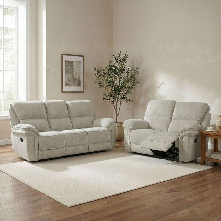 Westbury Recliner Sofa - 3+2 Seater - Beige - Fabric