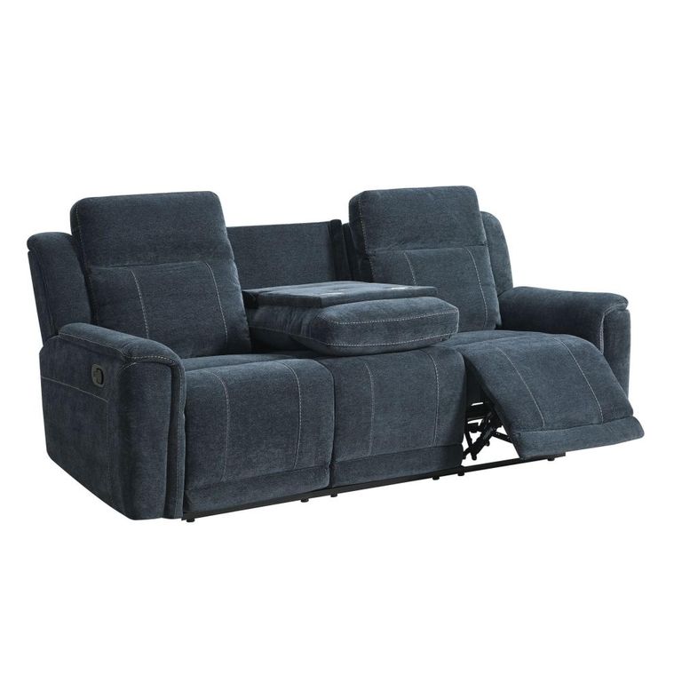 Somerton Recliner Sofa - 3 Seater - with Storage Console - Dark Grey - Fabric