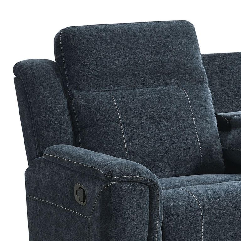 Somerton Recliner Sofa - 3 Seater - with Storage Console - Dark Grey - Fabric