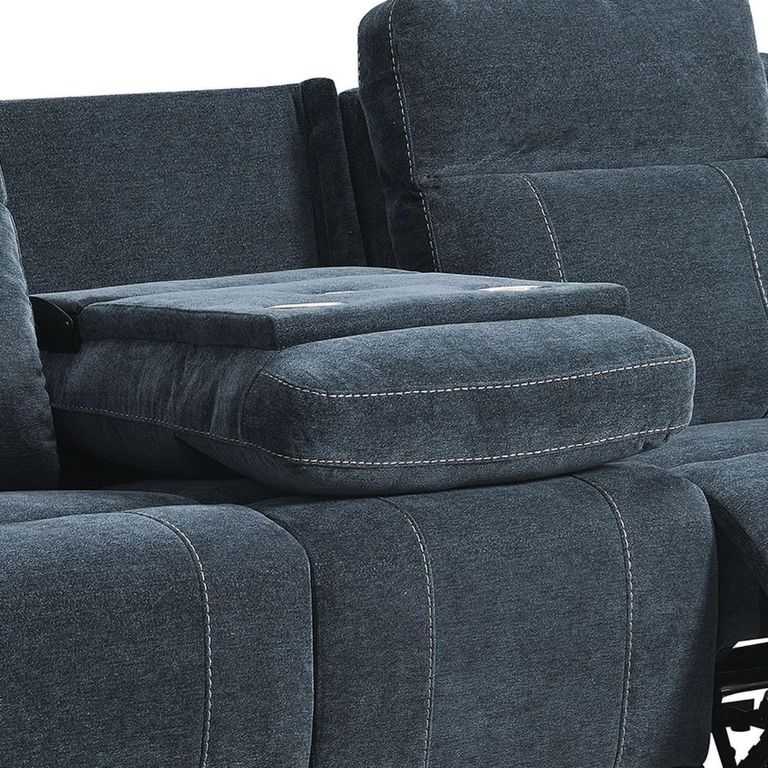 Somerton Recliner Sofa - 3 Seater - with Storage Console - Dark Grey - Fabric