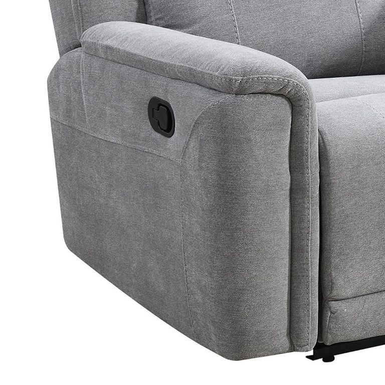 Somerton Recliner Sofa - 3 Seater - with Storage Console - Light Grey - Fabric