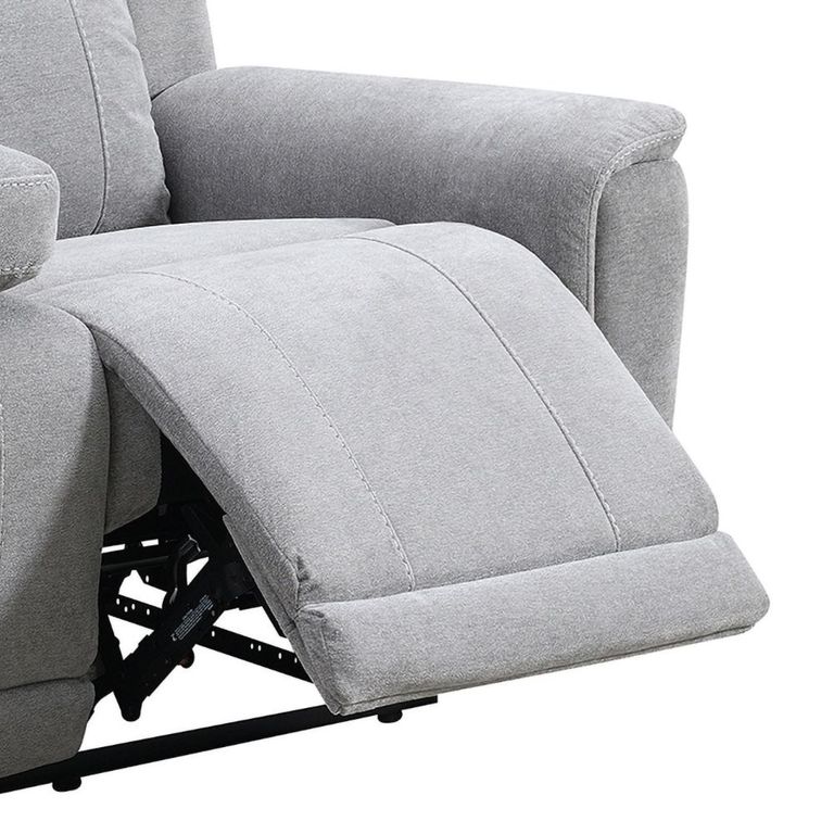 Somerton Recliner Sofa - 3 Seater - with Storage Console - Light Grey - Fabric