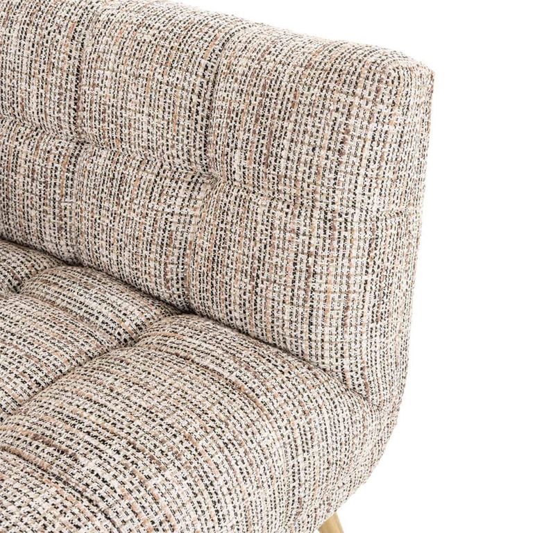 Huxley Beige Fabric 3 Seater Sofa with Brushed Gold Legs