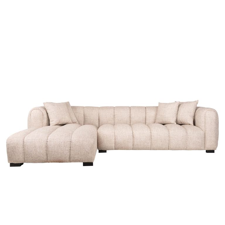 Novaro Sofa - Cream - Chaise - Fabric - LHF