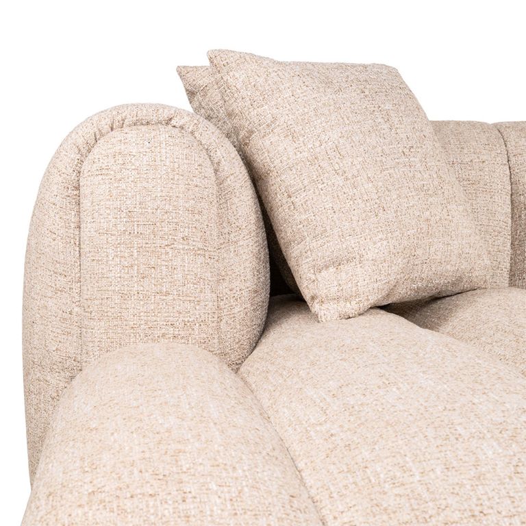Novaro Sofa - Cream - Chaise - Fabric - LHF