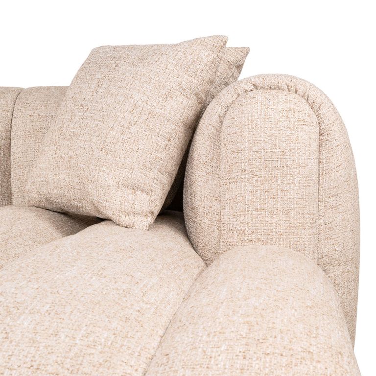 Novaro Sofa - Cream - Chaise - Fabric - RHF