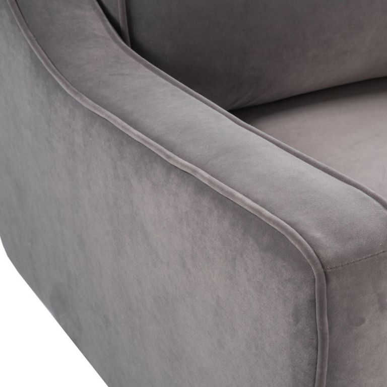 Daffy Armchair - Stone Grey Velvet - Fabric