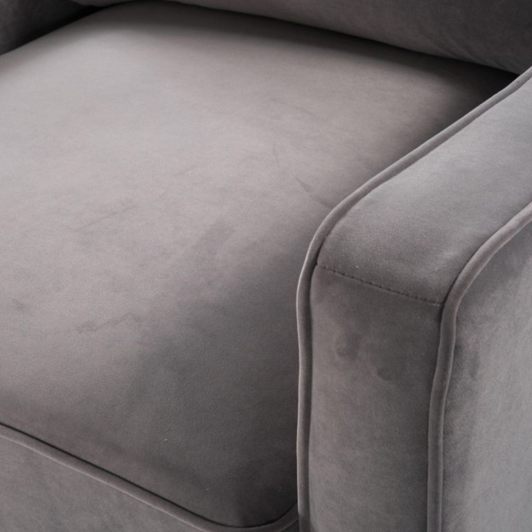 Daffy Armchair - Stone Grey Velvet - Fabric