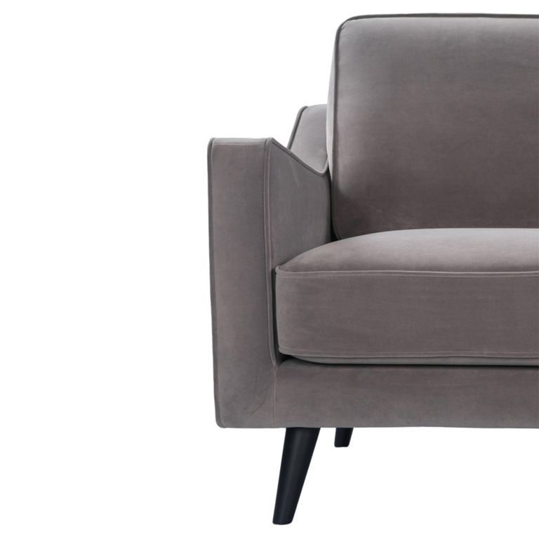 Daffy Armchair - Stone Grey Velvet - Fabric