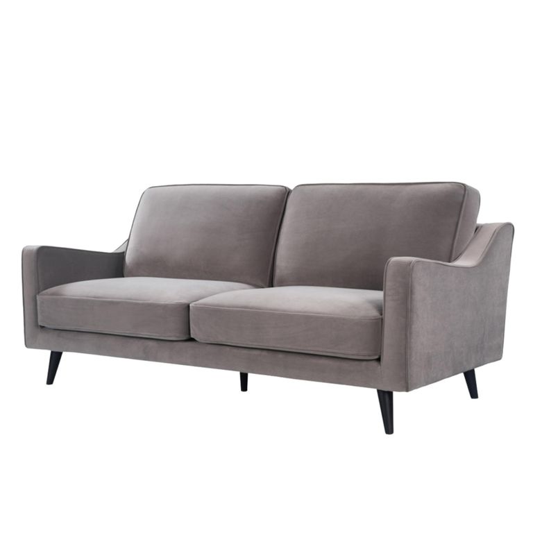 Daffy Sofa Suite - 2.5+2+1 Seater - Stone Grey Velvet - Fabric