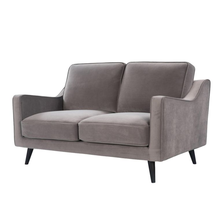 Daffy Sofa Suite - 2.5+2+1 Seater - Stone Grey Velvet - Fabric