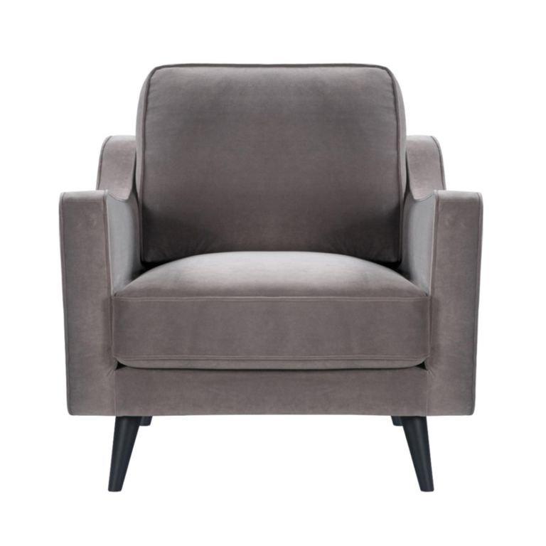 Daffy Sofa Suite - 2.5+2+1 Seater - Stone Grey Velvet - Fabric