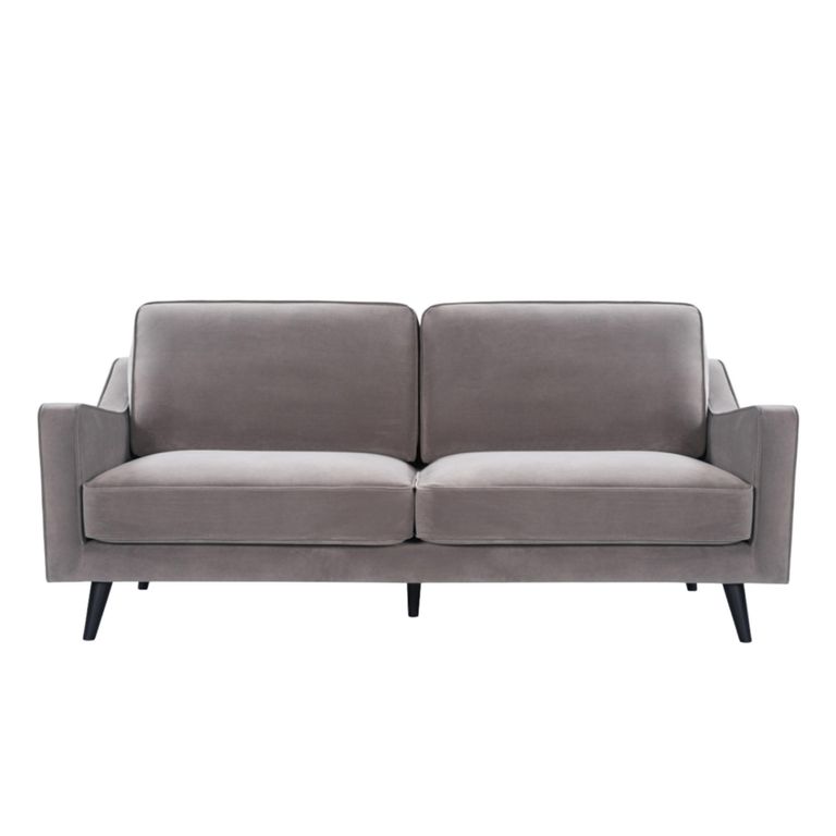 Daffy Sofa - 2.5 Seater - Stone Grey Velvet - Fabric