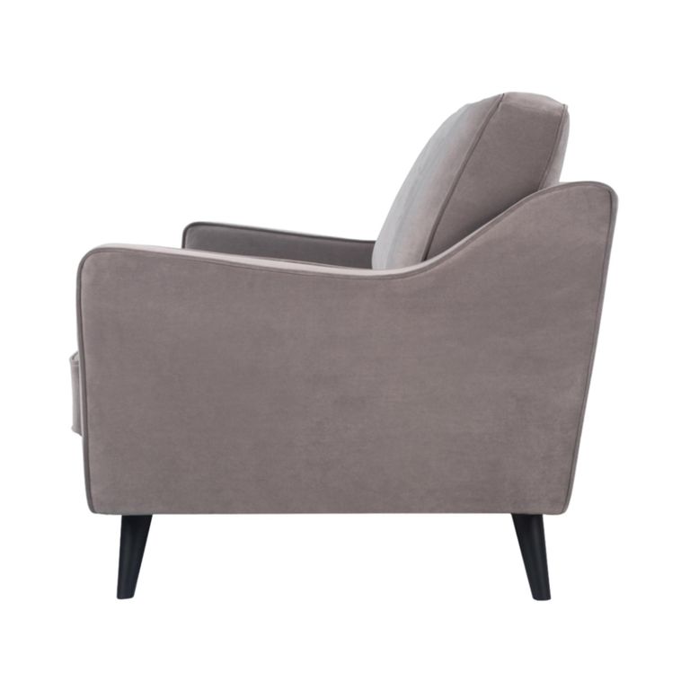 Daffy Sofa - 2.5 Seater - Stone Grey Velvet - Fabric