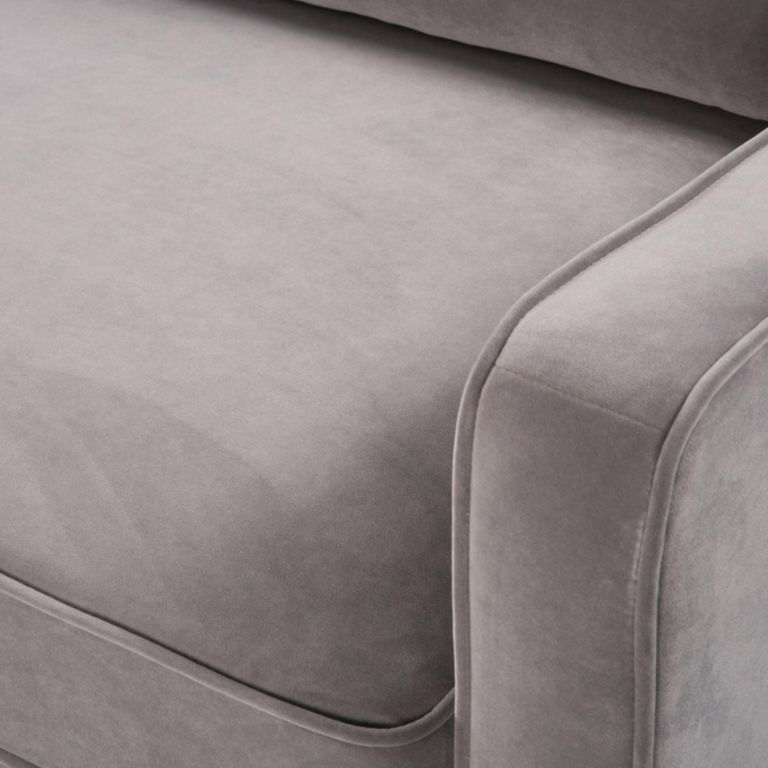 Daffy Sofa - 2.5 Seater - Stone Grey Velvet - Fabric