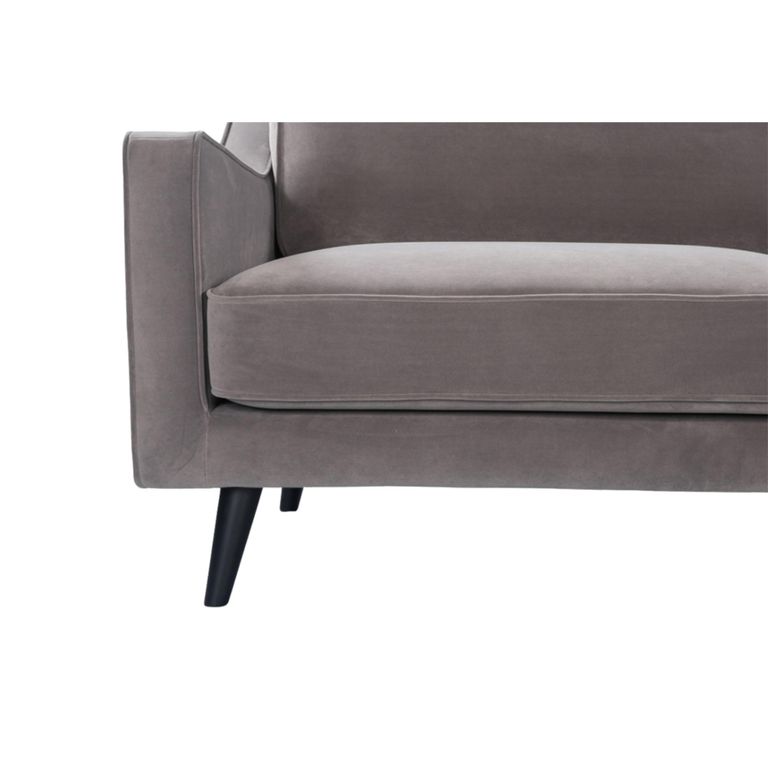 Daffy Sofa - 2.5 Seater - Stone Grey Velvet - Fabric