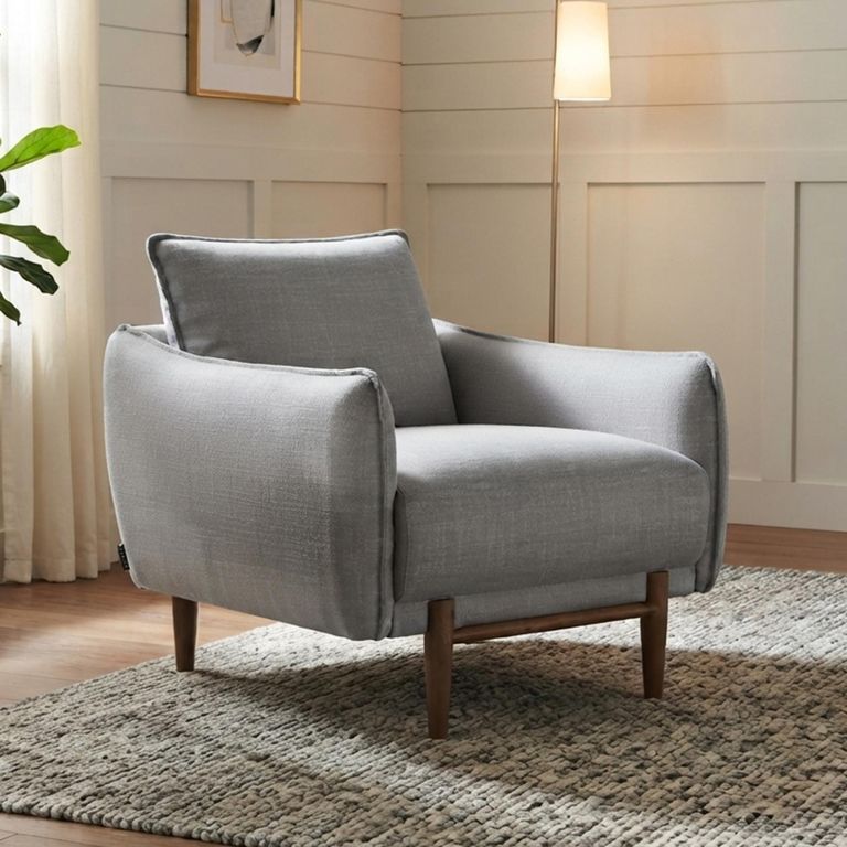 Louie Armchair - Grey Linen - Fabric