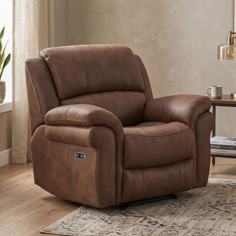 Farnham Ultra Electric Recliner Armchair - Tan - Fabric