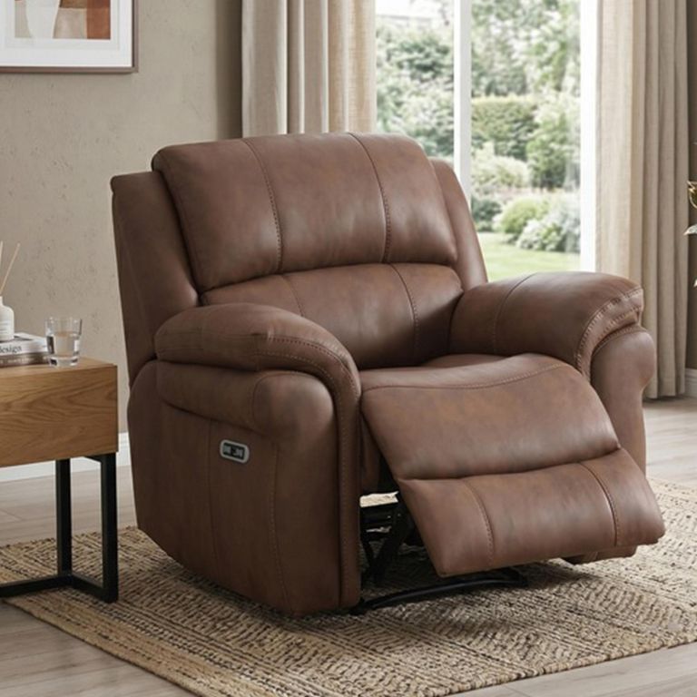 Farnham Ultra Electric Recliner Armchair - Tan - Fabric