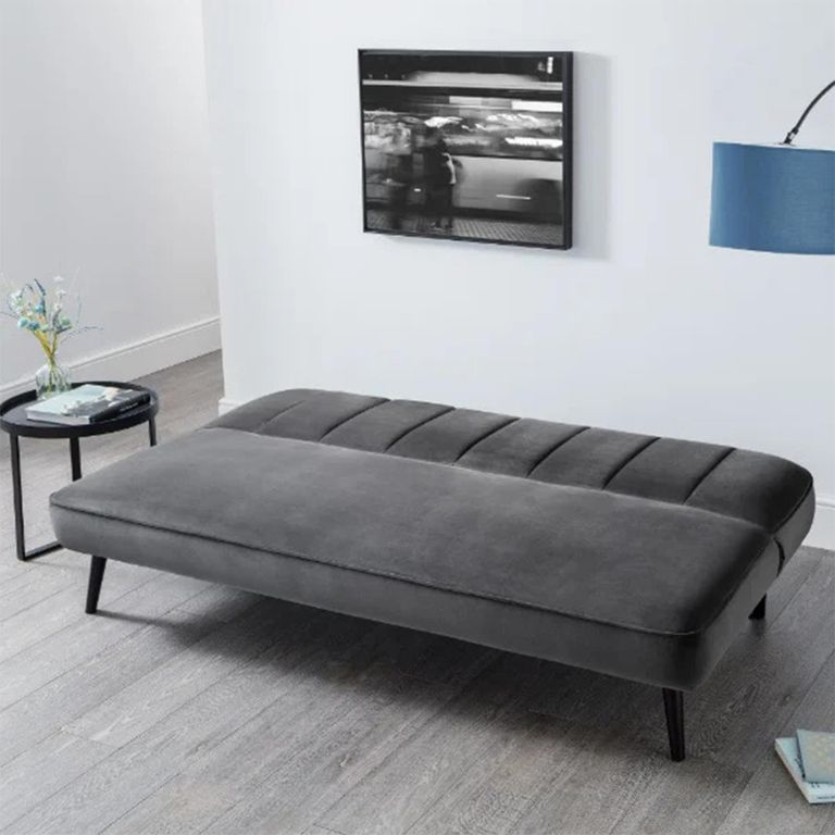 Miro Sofa Bed - 3 Seater - Grey Velvet - Fabric - Click Clack