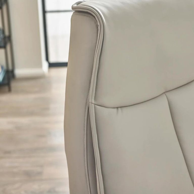 Sofia Dual Recliner Swivel Armchair - Grey and Black - Faux Leather and Metal