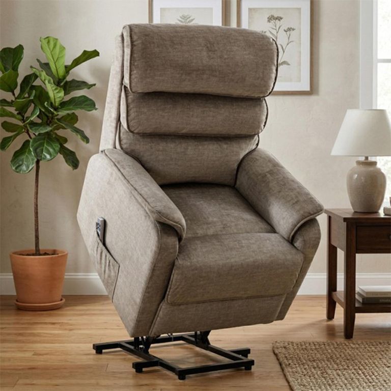 Savoy Electric Lift & Tilt Armchair - Dual Motor - Taupe - Fabric