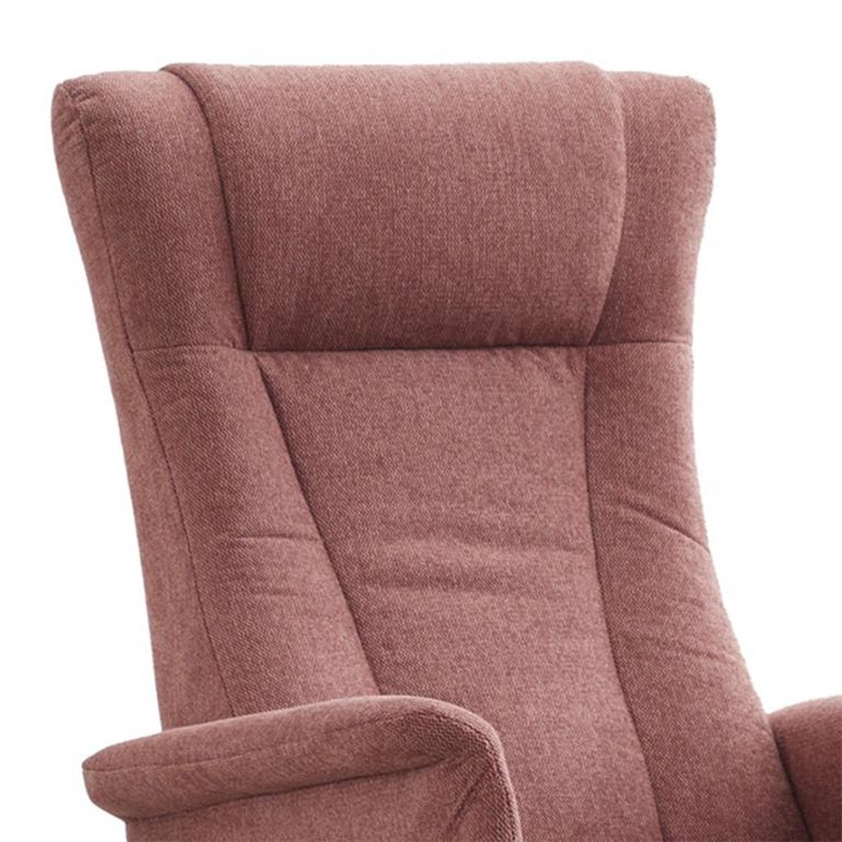 Apero Swivel Electric Recliner Armchair - Dual Motor - Rose and Black - Fabric and Metal