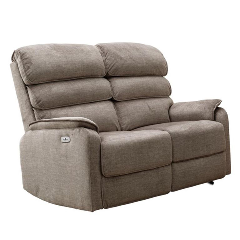 Savoy Electric Recliner Sofa - 2 Seater - Taupe - Fabric