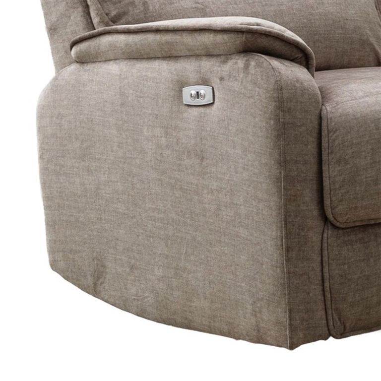Savoy Electric Recliner Sofa - 2 Seater - Taupe - Fabric