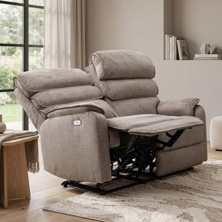 Savoy Electric Recliner Sofa Suite - 3+2 Seater - Taupe - Fabric