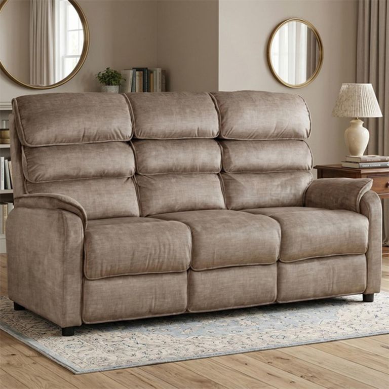 Savoy Sofa - 3 Seater - Taupe - Fabric
