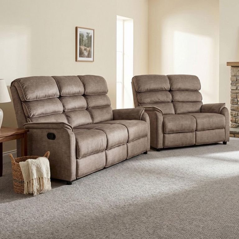 Savoy Sofa Suite - 3+2 Seater - Taupe - Fabric