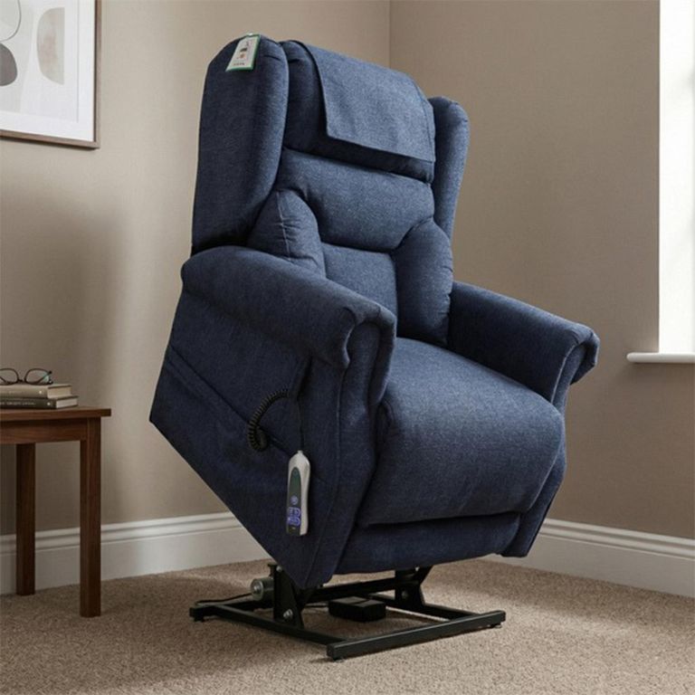 Berkshire Electric Recliner Armchair - Dual Motor - Deep Blue - Fabric