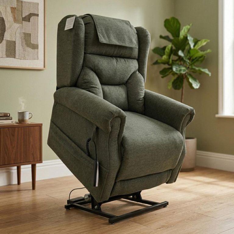 Berkshire Electric Recliner Armchair - Dual Motor - Olive - Fabric