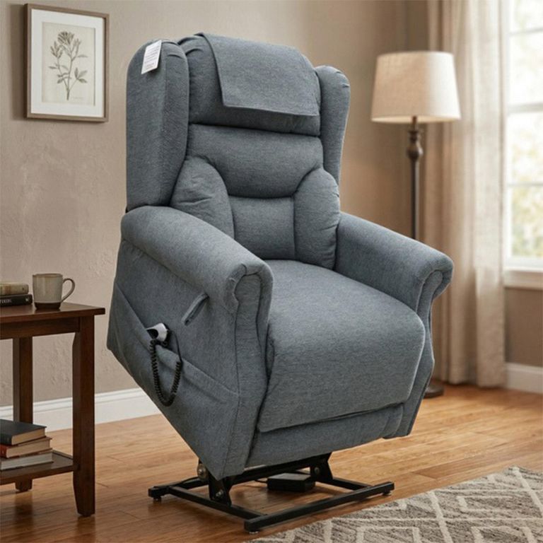 Berkshire Electric Recliner Armchair - Dual Motor - Steel Grey - Fabric