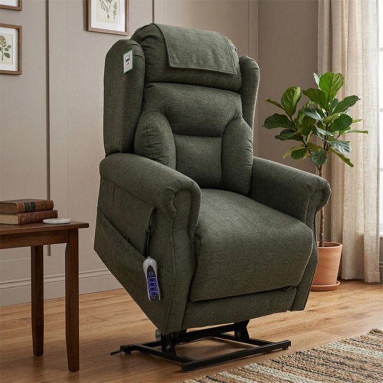 Berkshire Electric Recliner Armchair - Quad Motor - Olive - Fabric