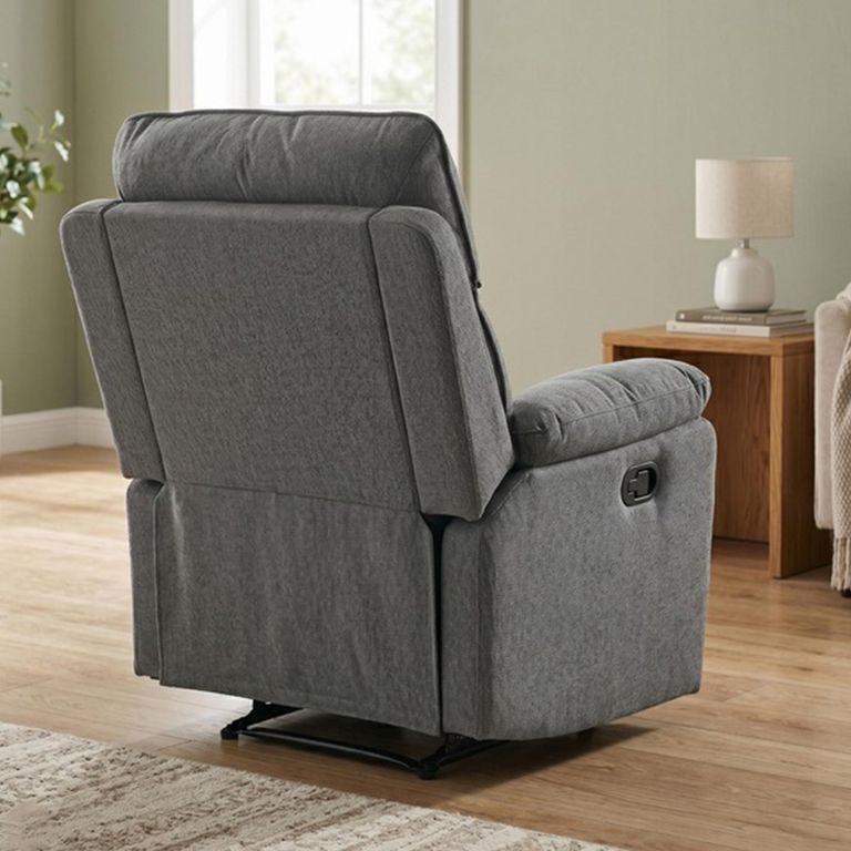 Belgrave Manual Recliner Armchair - Grey - Fabric