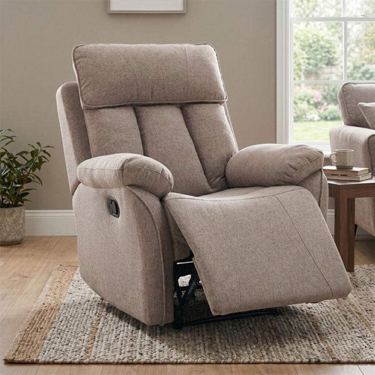 Belgrave Manual Recliner Armchair - Oatmeal - Fabric