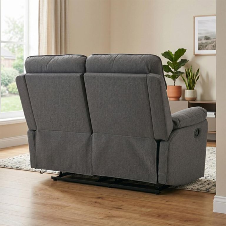 Belgrave Manual Recliner Sofa - 2 Seater - Grey - Fabric