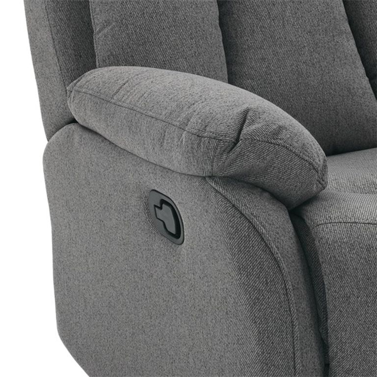 Belgrave Manual Recliner Sofa - 2 Seater - Grey - Fabric