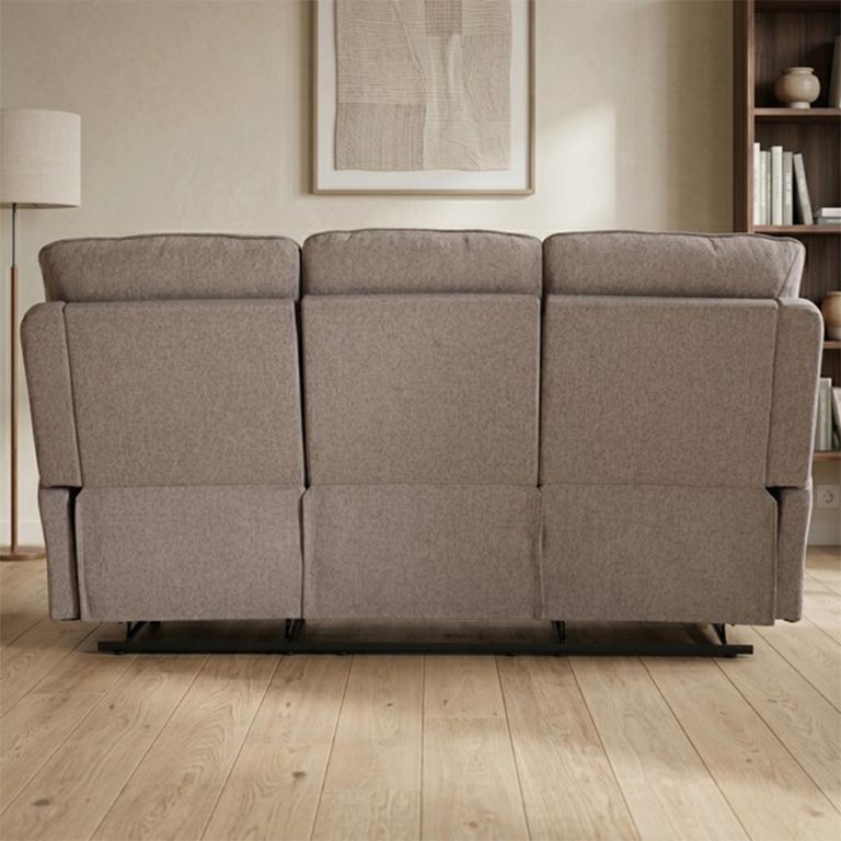 Belgrave Manual Recliner Sofa - 3 Seater - Oatmeal - Fabric