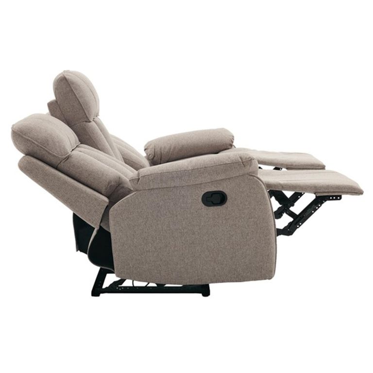 Belgrave Manual Recliner Sofa - 3 Seater - Oatmeal - Fabric