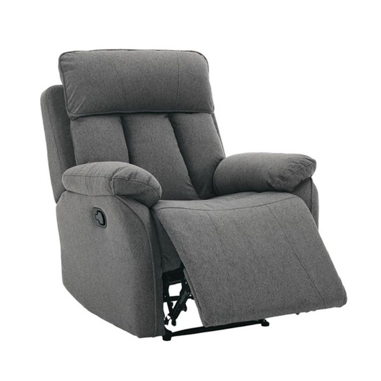Belgrave Manual Recliner Sofa Suite - 3+1+1 Seater - Grey - Fabric