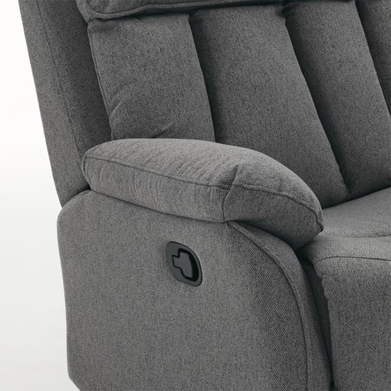 Belgrave Manual Recliner Sofa Suite - 3+1+1 Seater - Grey - Fabric