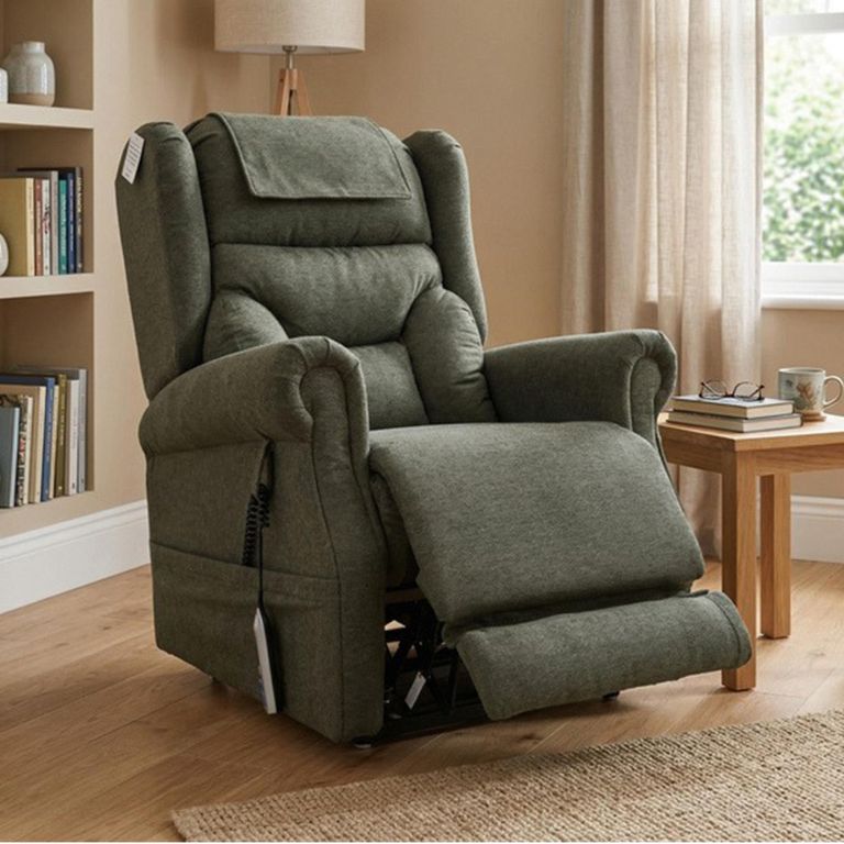 Berkshire Electric Recliner Armchair - Dual Motor - Olive - Fabric